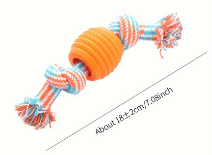 PawPlay™ Rope & Rubber Chew Ball – Tug, Fetch & Dental Fun for Dogs!