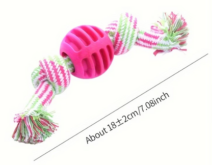 PawPlay™ Rope & Rubber Chew Ball – Tug, Fetch & Dental Fun for Dogs!