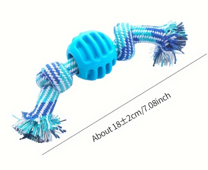 PawPlay™ Rope & Rubber Chew Ball – Tug, Fetch & Dental Fun for Dogs!