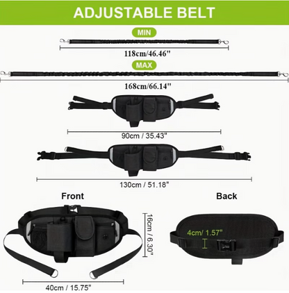 Hands-Free Happy Tails™ Dual Dog Waist Leash