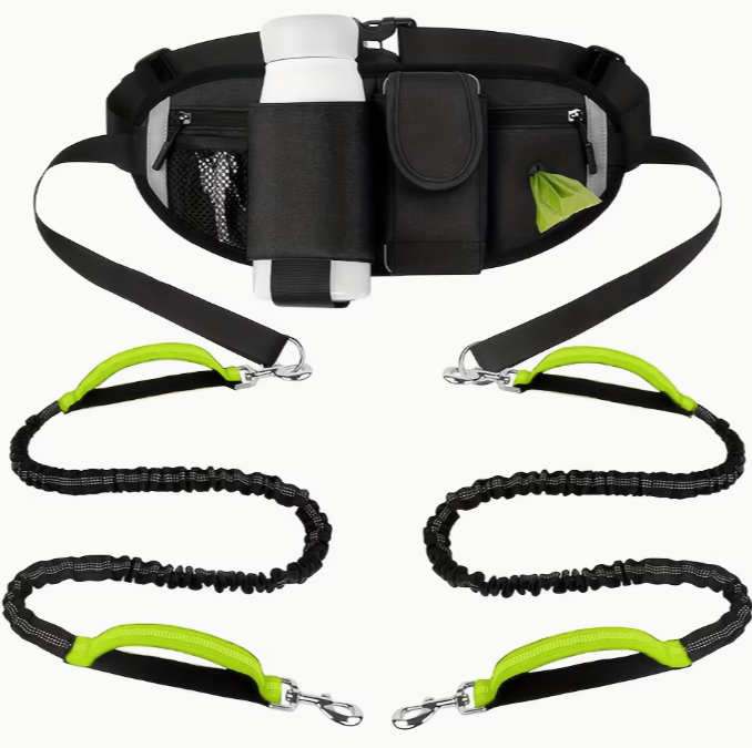 Hands-Free Happy Tails™ Dual Dog Waist Leash
