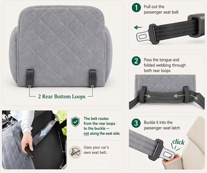 Pet car seat dimensions and directions