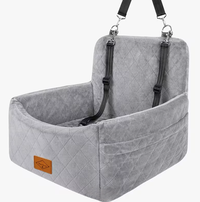 Pet car seat in grey
