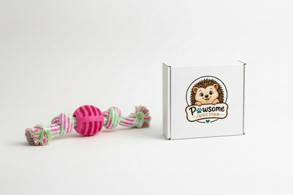 PawPlay™ Rope & Rubber Chew Ball – Tug, Fetch & Dental Fun for Dogs!