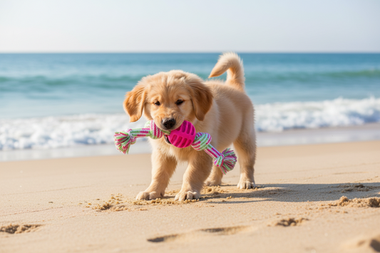 PawPlay™ Rope & Rubber Chew Ball – Tug, Fetch & Dental Fun for Dogs!
