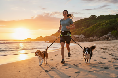 Hands-Free Happy Tails™ Dual Dog Waist Leash